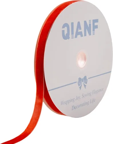 Miniatura 41 de QIANF Cinta de terciopelo, carrete de 1 1/2 pulgadas por 25 yardas (rojo)