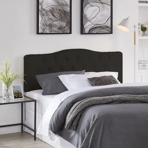 Naomi Home Cassandra - Cabecero capitoné tamaño Queen, tapizado en tela de lino duradera, amortiguación de espuma de alta calidad, altura ajustable,