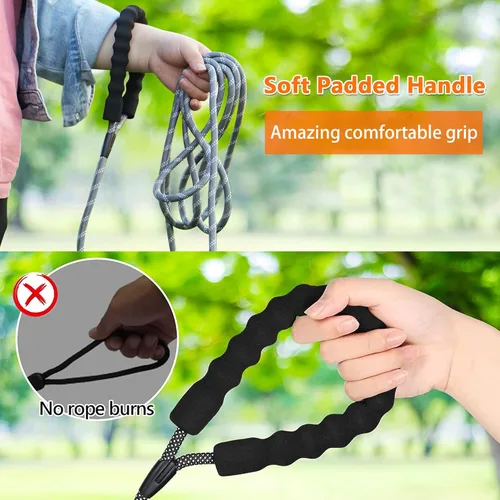 Miniatura 4 de NTR Correa Larga para Entrenamiento de Perros, Correas de Perro de 100 Pies para Perros de Razas Grandes con Gancho Giratorio Bloqueable y Mango