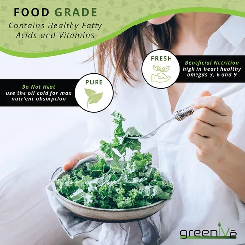 Miniatura 6 de GreenIVe Aceite de semilla de lino cultivado orgánicamente100% puro, prensado en frío, ácidos grasos omega veganos altos (8 onzas líquidas)