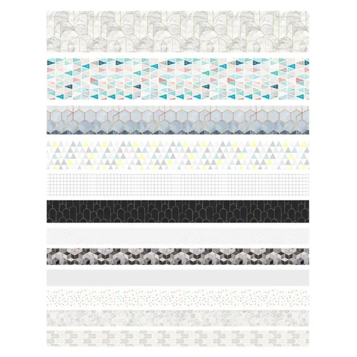 Miniatura 11 de Juego de 12 rollos de cinta Washi con varios patrones, suministros de manualidades para decoración de bricolaje y manualidades, estilo B