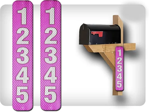 Miniatura 10 de Curb N Sign - Placas de números para buzón – 3 x 10 pulgadas hechas de aluminio reflectante de alta calidad – Números de buzón súper reflectantes