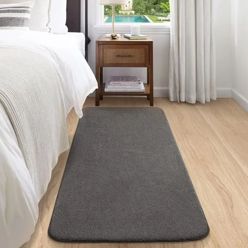 Geometría - Alfombras para dormitorio y dormitorio de los niños, alfombra antideslizante de pelo bajo para sala de estar y pasillo, color gris