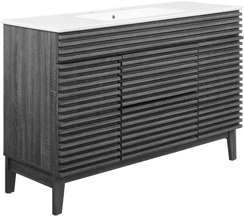 Miniatura 73 de Modway Render 23.5" tocador de baño en nogal (lavabo no incluido)