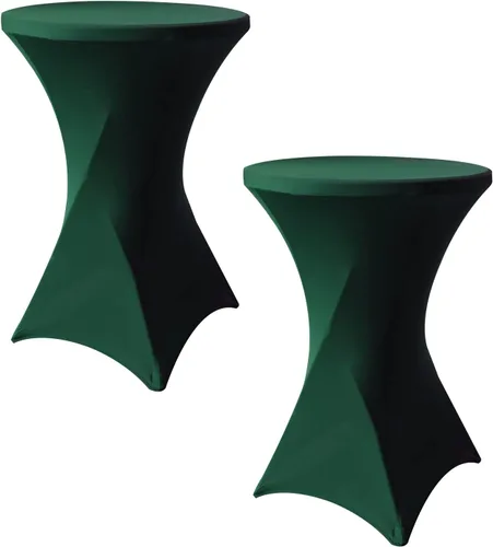 Miniatura 12 de SUNTQ Cubierta para Mesa de Cóctel 32x43, Mantel de Mesa de Cóctel Ajustado de Spandex Negro, Mantel de Mesa Alta Redonda Elástico para Fiestas