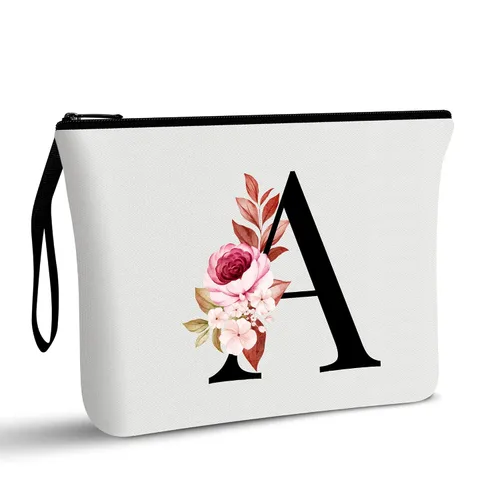 Vavabox A-Z Bolsa de Maquillaje Personalizada, Regalos de Cumpleaños para Mujeres y Mamá, Regalos para la Mejor Amiga, Bolso Cosmético para Novia y