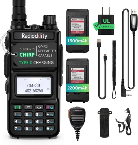 Miniatura 11 de Radioddity GM-30 GMRS Radio portátil de 5 W de largo alcance radio bidireccional para adultos, compatible con repetidor GMRS, con escaneo