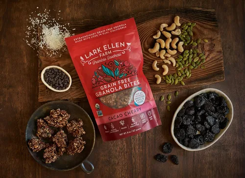 Miniatura 5 de Lark Ellen Farm Bocados de granola libre de granos, paleo; deliciosos aperitivos veganos orgánicos certificados sin gluten y cereal hecho de nueces