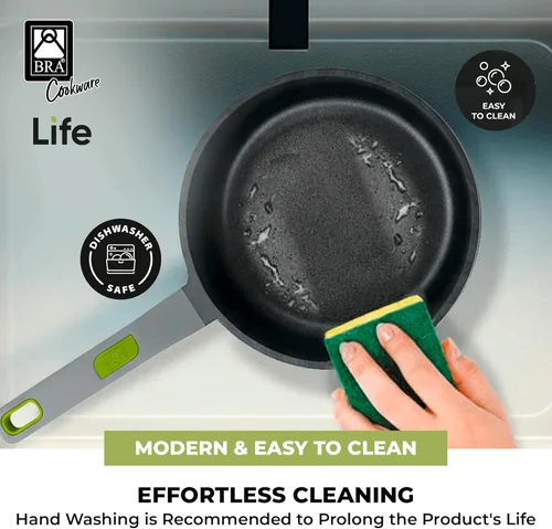 Miniatura 6 de BRA COOKWARE Life - Juego de utensilios de cocina de cerámica de 12 piezas, juego de ollas y sartenes de aluminio fundido reciclado con 2 ollas, 1