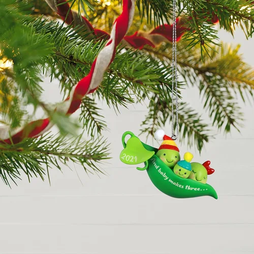 Miniatura 6 de Hallmark Keepsake Adorno de Navidad, año 2021, bebé hace tres guisantes
