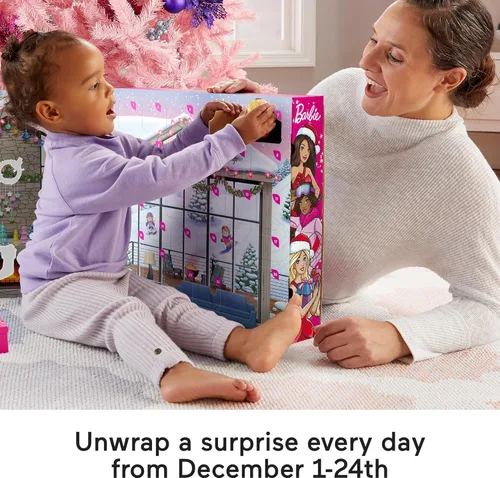 Miniatura 3 de Fisher-Price Little People Barbie Calendario de Adviento y juego para niños pequeños, 24 figuras de Navidad y piezas de juego (exclusivo de Amazon)