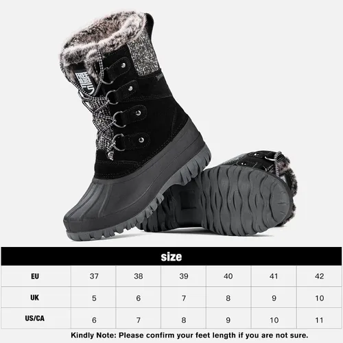 Miniatura 7 de FREE SOLDIER Botas de nieve impermeables con aislamiento térmico para clima frío para mujer