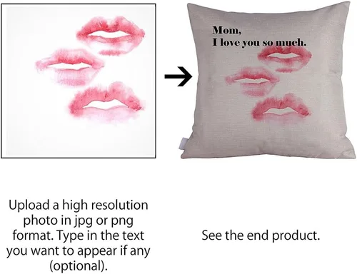 Miniatura 3 de RR&DDXU Diseño de imagen o texto de la funda de almohada personalizada, regalos personalizados para madres, funda de almohada para fotos