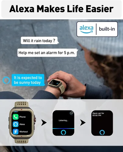 Miniatura 3 de VRPEFIT Reloj inteligente para hombres y mujeres (respuesta/hacer llamadas), Alexa integrado, rastreador de fitness de 1.8 pulgadas con 100 modos