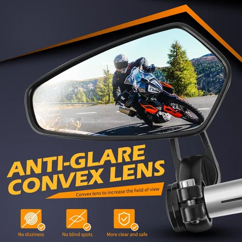 Miniatura 8 de Espejos retrovisores negros de aluminio CNC para extremos de manillar de motocicleta Compatible con GROM MSX125 CB500F Kawasaki Z125 pro Z650 Z750