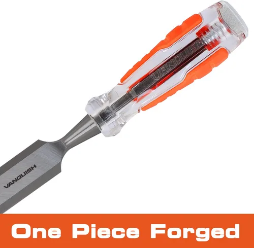 Miniatura 6 de VANQUISH Juego de cinceles de madera de alto impacto de 3 piezas con diseño de cincel de hoja forjada de una pieza para tallar carpintería (4611)