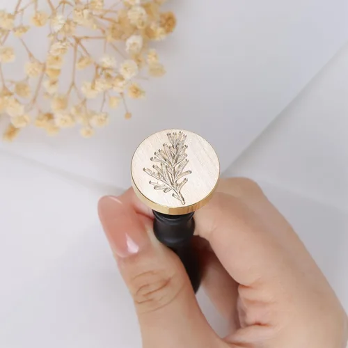 Miniatura 2 de UNIQOOO Sello de cera de romero botánico de plantas verdes para bodas, ideal para sobres de tarjetas, invitaciones, paquetes de vino, correos