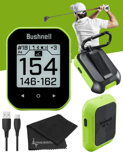 Miniatura 10 de Bushnell Phantom 2 Telémetro GPS negro con soporte magnético BITE y GreenView con paño de limpieza de lentes Wearable4U