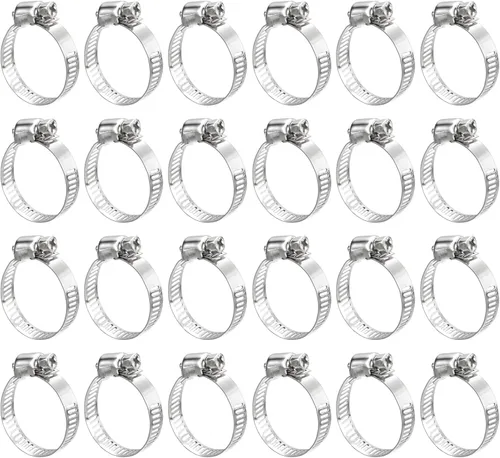 Miniatura 14 de uxcell Abrazadera de manguera de engranaje helicoidal, 12 abrazaderas de manguera de acero inoxidable ajustables de 1 a 1 1/2 pulgadas para asegurar