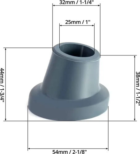 Miniatura 6 de QWORK Pies de repuesto para silla de ducha, asiento de baño, paquete de 4 puntas de goma de 1 pulgada, banco de ducha y bancos de transferencia