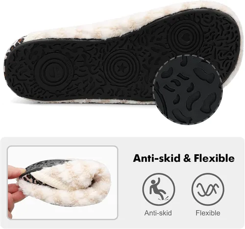 Miniatura 4 de XIHALOOK Pantuflas de casa para mujeres y hombres, zapatos de calcetín acogedores con suela de goma suave para interiores y exteriores