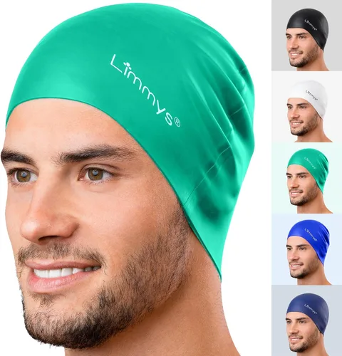 Miniatura 12 de Limmys Gorro de natación unisex para hombre y mujer, gorro de natación 100% silicona para mujer, de calidad premium, elástico y cómodo, disponible