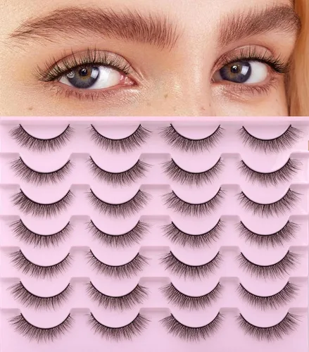 Miniatura 13 de Pestañas Postizas de Aspecto Natural Pestañas de Visón Sintético Wispy Pestañas de Ojo de Zorro que Parecen Extensiones Pestañas de Visón 3D