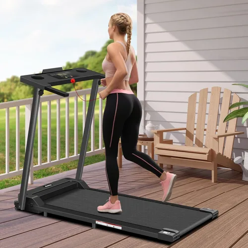 Miniatura 6 de AoraPulse - Caminadora plegable portátil para el hogar, pequeña caminadora para oficina en casa con capacidad de 300 libras, caminadora eléctrica