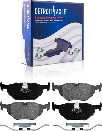 Miniatura 6 de Detroit Axle - Kit de freno trasero para BMW 1988-2000 323i 1998 328i 2001-2005 320i, rotores de freno de disco ventilados Pastillas de freno