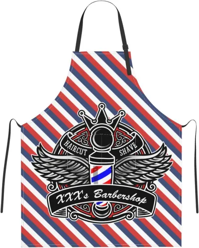 Miniatura 38 de Delantal de barbería personalizado para hombres y mujeres, delantal de texto personalizado con bolsillos, delantal ajustable personalizado