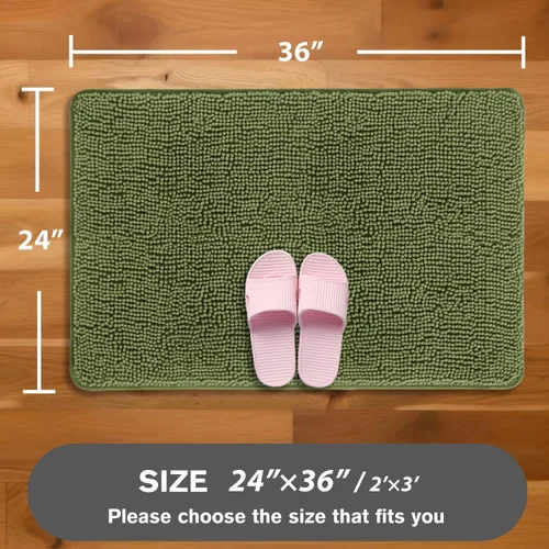 Miniatura 106 de Alfombra de baño pequeña de 12 x 18 pulgadas, lavable y absorbente, antideslizante, alfombra de baño de felpilla gruesa y suave para baño, ducha