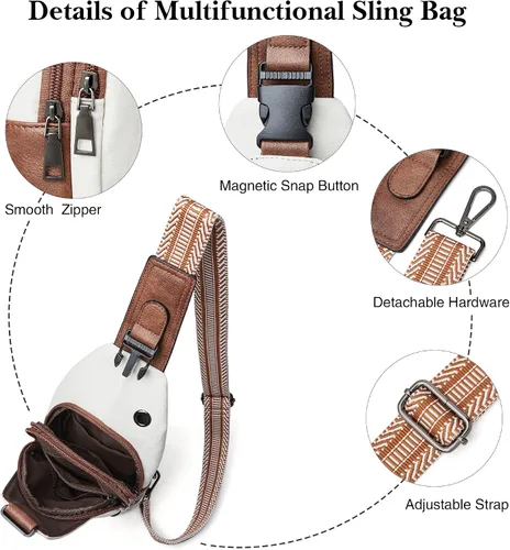 Miniatura 7 de Mroede Bolso bandolera para mujer, bolso cruzado para mujer, bolsa de pecho, riñoneras para mujeres, adolescentes y niñas para viajes escolares