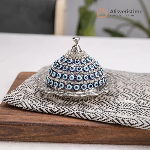 Miniatura 2 de Alisveristime Evil Eye - Azucarero de aleación de zinc con tapa (plata)