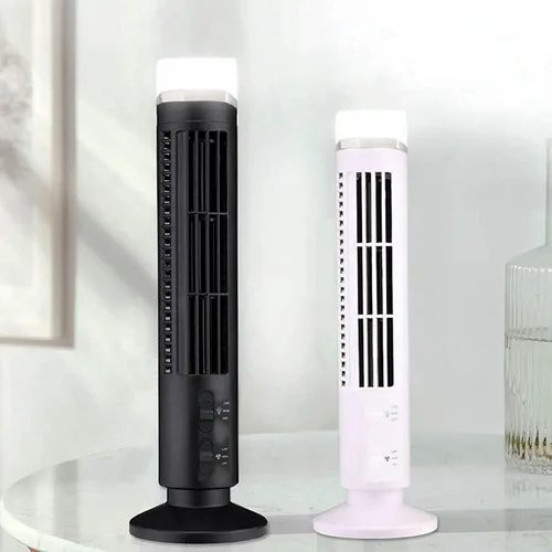 Miniatura 6 de Aramox Ventilador de torre oscilante, ventilador de torre sin aspas, ventilador de escritorio USB oscilante con luz para el hogar, dormitorio, Negro