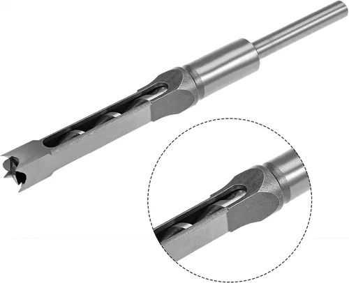 Miniatura 5 de uxcell Broca cuadrada del agujero, herramienta eléctrica de la mortaja del cincel hueco del acero de alto carbono del 1/2" para la carpintería