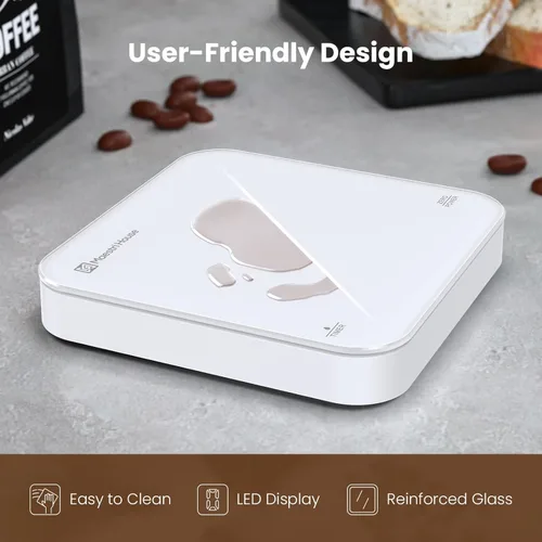 Miniatura 7 de Maestri House Mini báscula de café con temporizador, báscula de espresso recargable USB-C, báscula precisa de 2kg/0.1g para espresso y café por