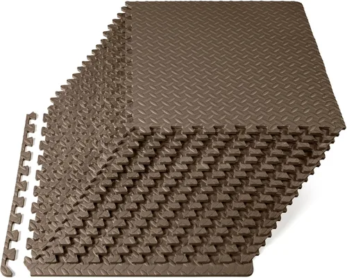 Miniatura 15 de ProsourceFit - Tapete de ejercicio tipo rompecabezas de ½ pulgada, losetas de espuma EVA entrelazadas para gimnasio en casa, para niños, crema, 24 x