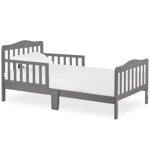 Dream On Me Diseño Clásico - Cama para niños pequeños en color gris acero, con certificado Greenguard Gold y JPMA, diseño bajo, dos rieles de