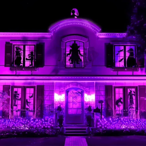 Miniatura 7 de JMEXSUSS Luces solares de Halloween moradas (cadena de luces solares y luces de hadas solares)