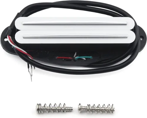 Miniatura 9 de FLEOR Humbucker de doble riel caliente de tamaño single-coil para guitarra (12-13K), crema