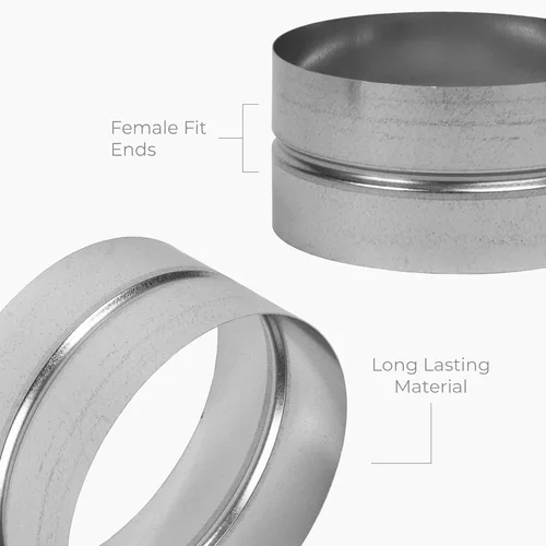 Miniatura 7 de Acoplador de conducto de acero galvanizado de 6 pulgadas para accesorios de HVAC - Adaptador de montaje de tubería de ajuste hembra - Admisión