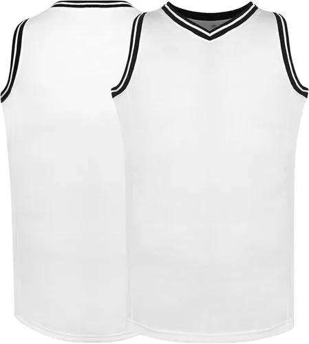 Phoneutrix Camiseta de baloncesto en blanco, camisetas deportivas reversibles de malla para hombre, tallas S-3XL