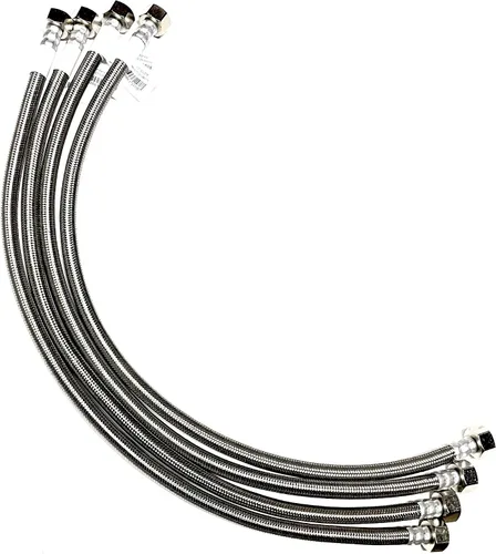 Miniatura 8 de Línea de conector de suministro de agua para grifo, acero inoxidable trenzado, línea de suministro de grifo, rosca de tubo de hierro hembra de 1/2