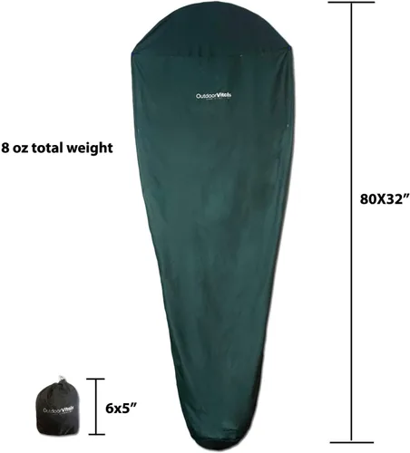 Miniatura 2 de Outdoor Vitals Forro para saco de dormir (carbón, rectangular/micro poliéster)
