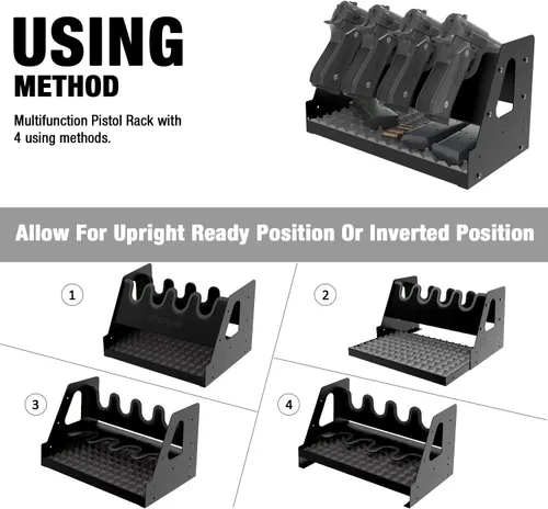 Miniatura 6 de UNITEDPOWER - Estante de metal para pistolas, soporte para armas de mano para almacenamiento en gabinete de armas, organizador seguro