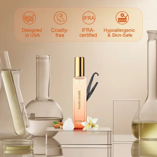 Miniatura 4 de Perfumes de feromonas para mujer, perfume de vainilla, perfume de larga duración para ella, aroma de soufflé de vainilla, tamaño de viaje 0.51 onzas
