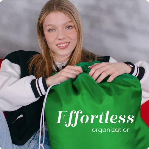 Miniatura 3 de Handy Laundry Nylon XL - Bolsa de gran capacidad con cordón de cierre, lavable a máquina, se ajusta a cestas o cestos de lavandería, sostiene 3 Verde