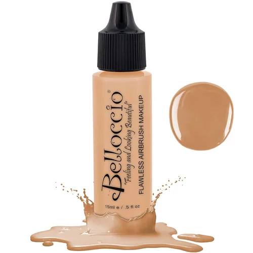 Miniatura 14 de Base de maquillaje aerógrafo, 1/2 botella Belloccio's, cosméticos profesionales Tonos beige claro-medio rosa