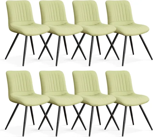 Miniatura 52 de Sillas de comedor, modernas sillas de comedor con cojines gruesos, sillas tapizadas de piel sintética para cocina, comedor con patas de metal