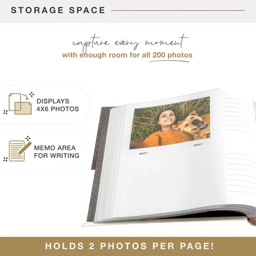 Miniatura 4 de MCS Love Is A Álbum de fotos de cuatro patas con capacidad para 200 fotos de mascotas de 4 x 6 pulgadas con espacio para notas, cubierta crema